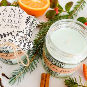 Anna Palamar hand poured candle.  Handmade.  Winter Forest.