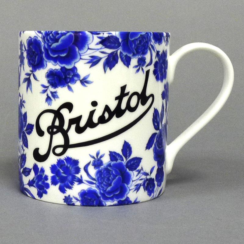 Bristol Blue Rose Mug made by Stokes Croft China.