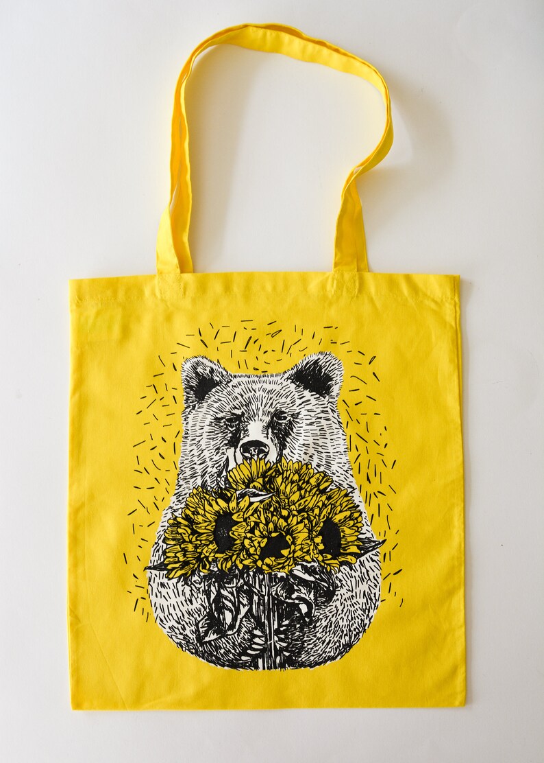 Anna Palamar Designs Yellow Bear Tote Bag