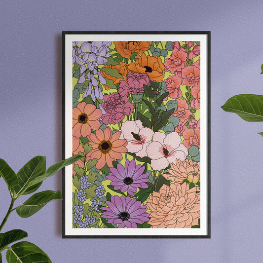 Jessica Mae Designs, Dawn, Print from her Floral digital illustration, 