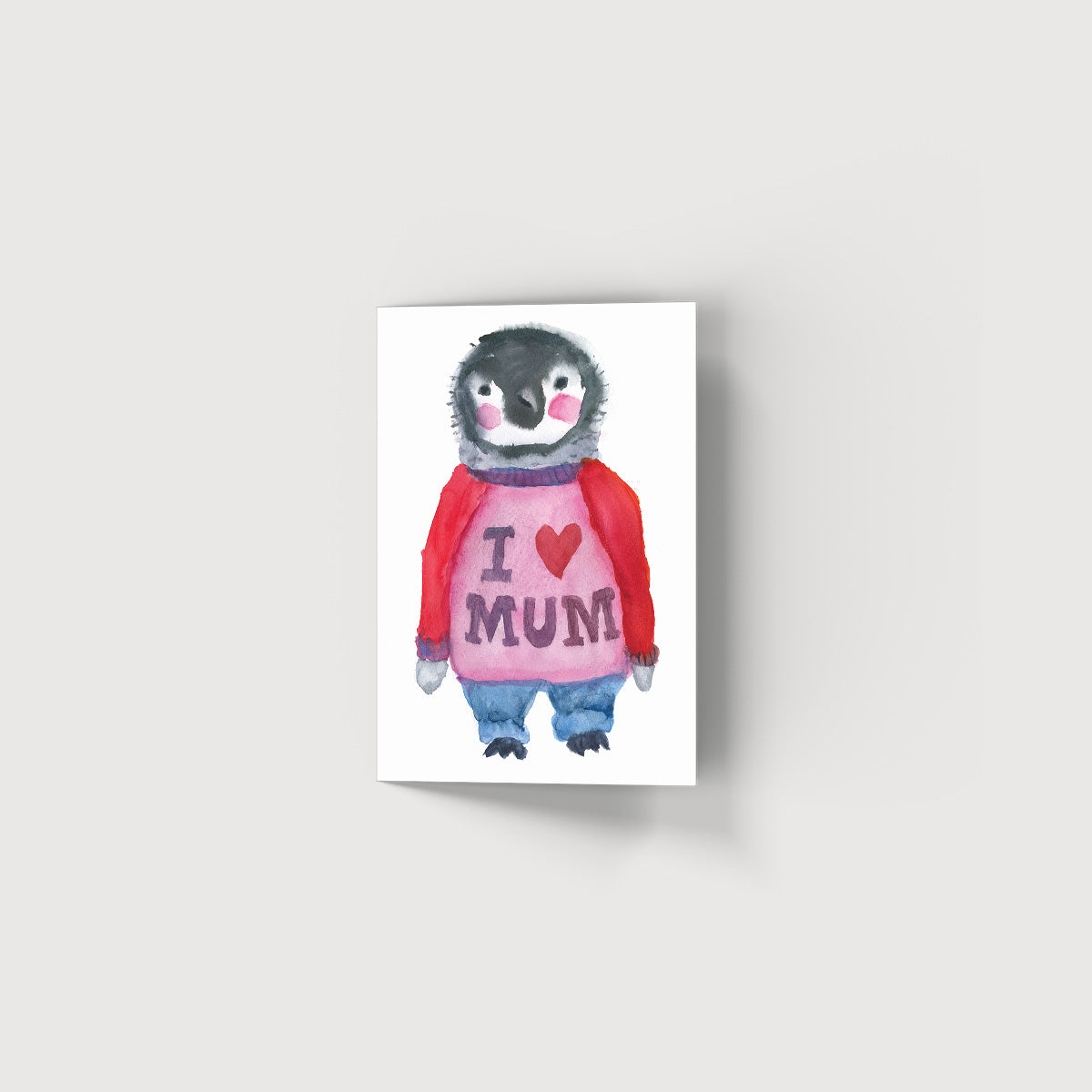 Rosie Webb I Love Mum Penguin Card