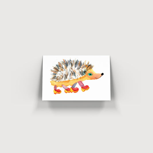 Rosie Webb Hedgehog in Clogs Card