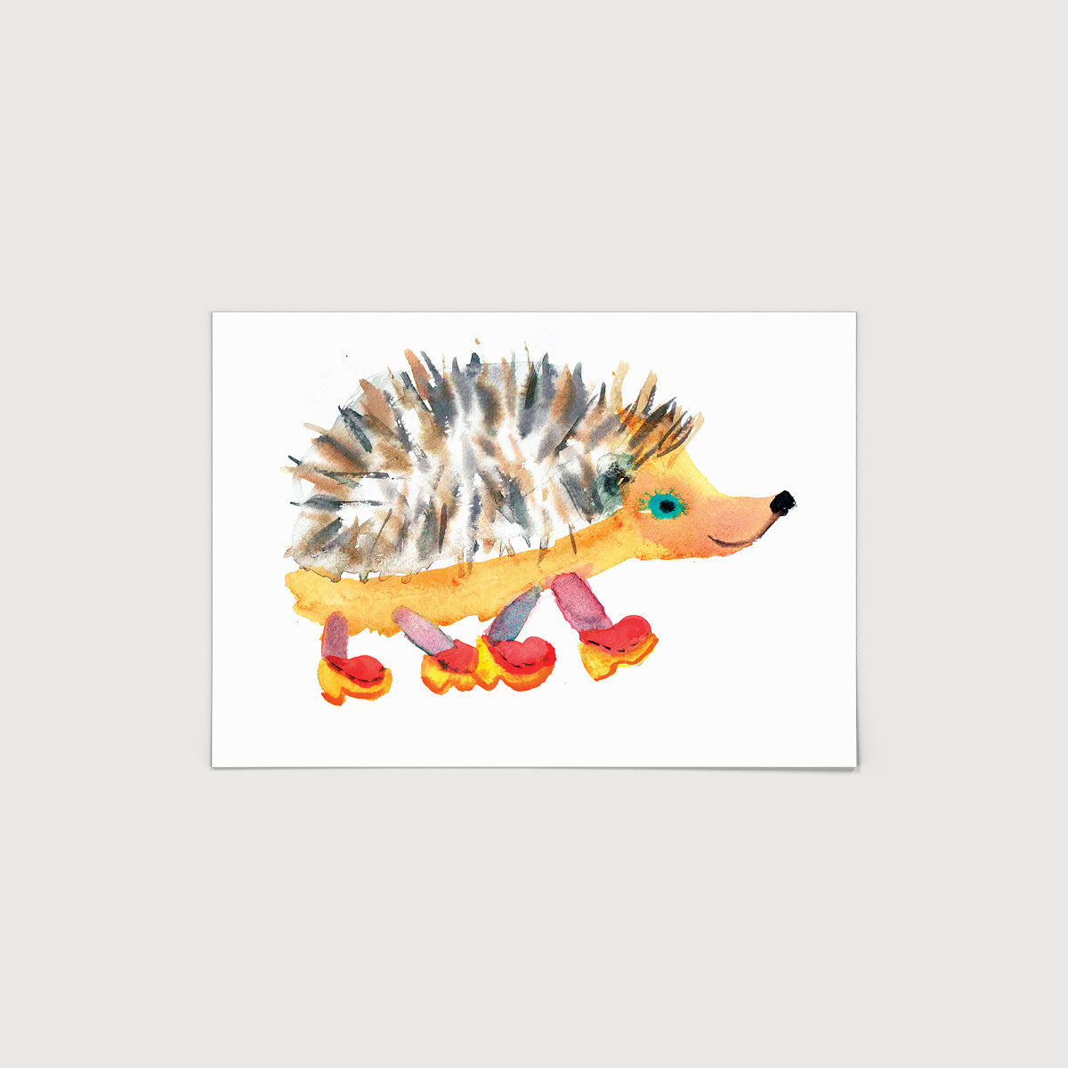 Rosie Webb Hedgehog in Clogs Print