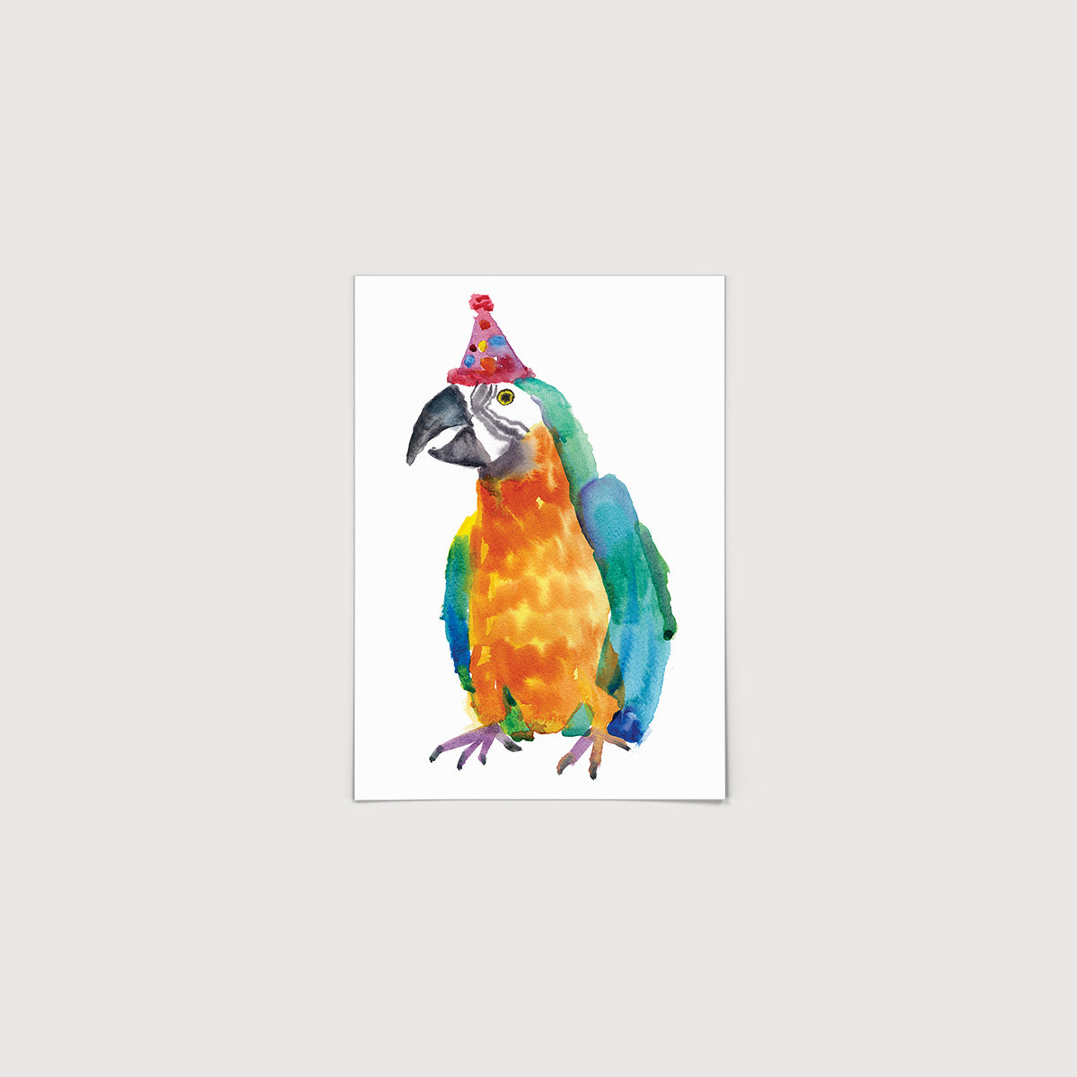 Rosie Webb Parrot in party hat Print