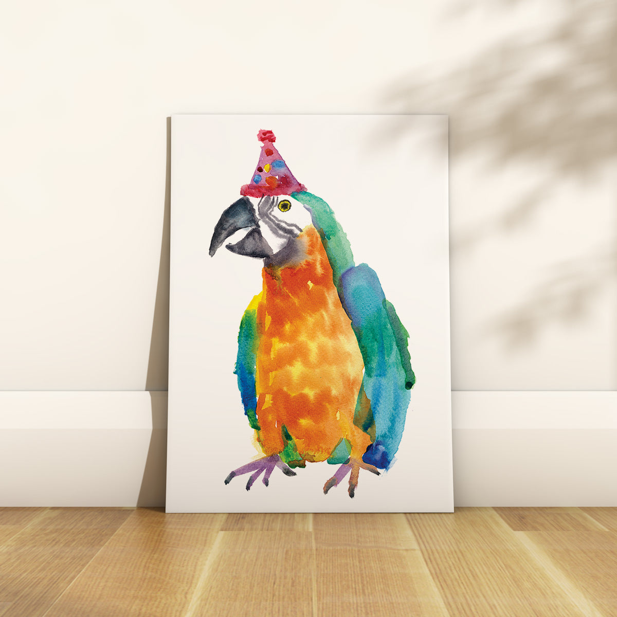 Rosie Webb Parrot in party hat Print