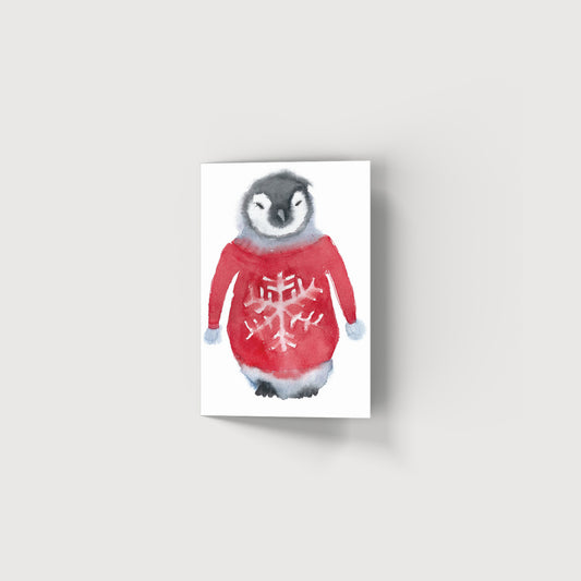 Rosie Webb Penguin in Christmas Jumper Card